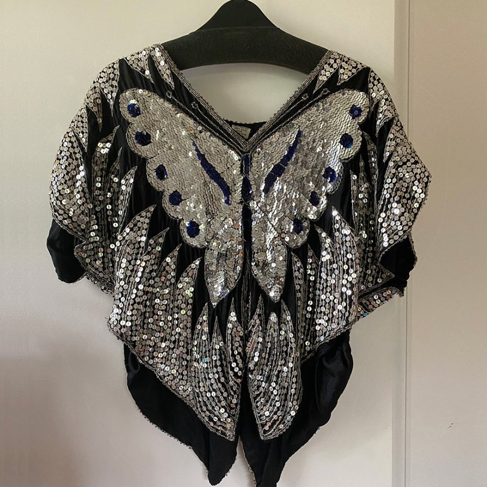 Vintage Sequin Butterfly Top